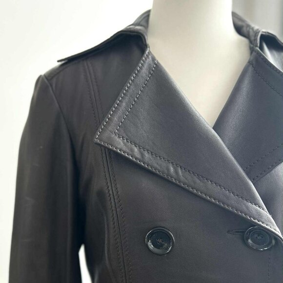 MICHAEL Michael Kors Espresso Leather Double Breasted Jacket – US L - Picture 11 of 13